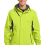 Port Authority Mens Cascade Waterproof Full Zip Hooded Jacket - Charge Green/Magnet Grey - Closeout
