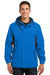 Port Authority J322 Mens Cascade Waterproof Full Zip Hooded Jacket Imperial Blue/Black Front