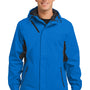 Port Authority Mens Cascade Waterproof Full Zip Hooded Jacket - Imperial Blue/Black
