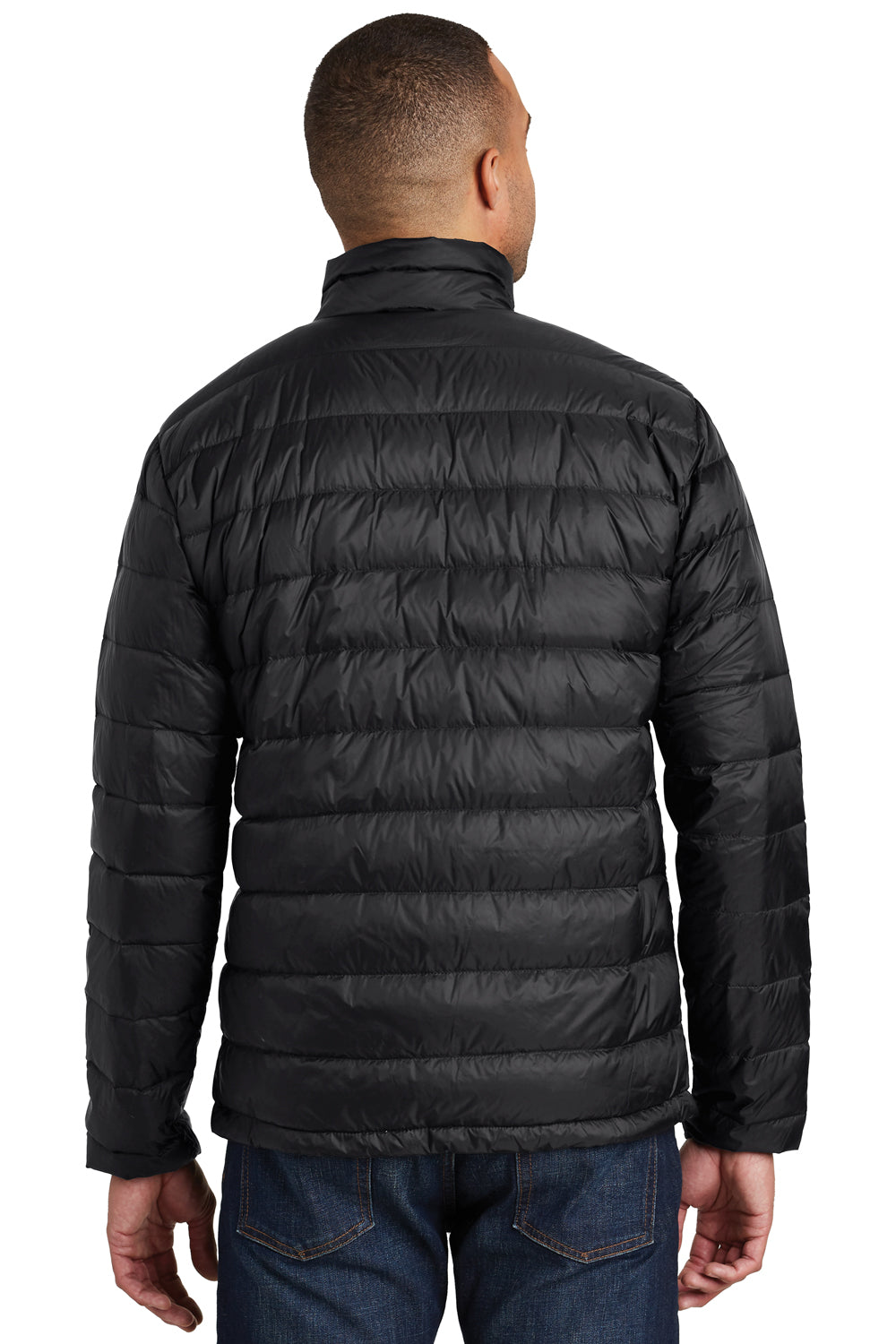 Port Authority J323 Mens Wind & Water Resistant Full Zip Down Jacket Black Back