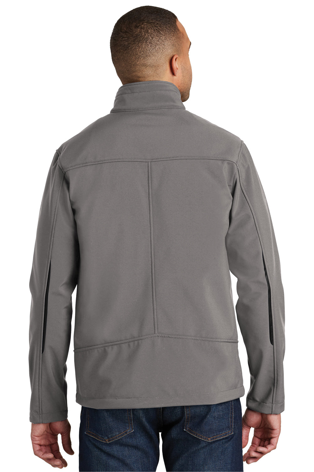 Port Authority J324 Mens Welded Wind & Water Resistant Full Zip Jacket Smoke Grey Back