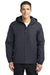 Port Authority J327 Mens Charger Wind & Water Resistant Full Zip Hooded Jacket Battleship Grey Front