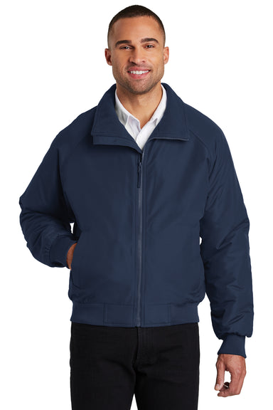 Port Authority J328 Mens Charger Wind & Water Resistant Full Zip Jacket Navy Blue Front