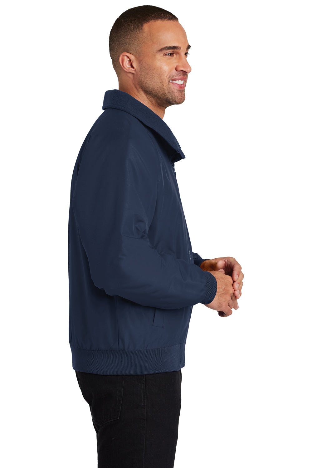 Port Authority J328 Mens Charger Wind & Water Resistant Full Zip Jacket Navy Blue Side