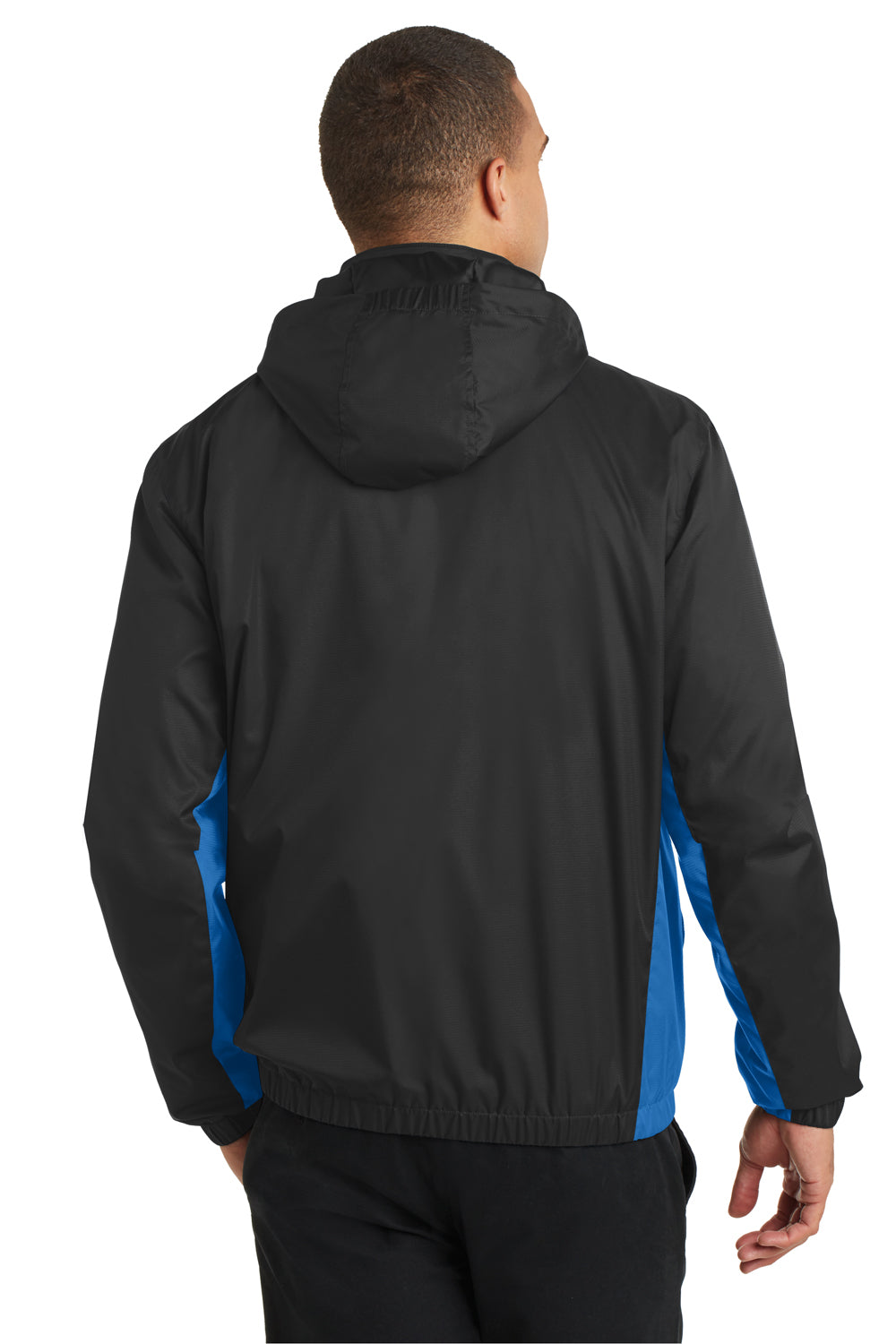 Port Authority J330 Mens Core Wind & Water Resistant Full Zip Jacket Black/Royal Blue Back