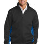 Port Authority Mens Core Wind & Water Resistant Full Zip Jacket - Black/Imperial Blue - Closeout
