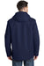 Port Authority J331 Mens All Conditions Waterproof Full Zip Hooded Jacket Navy Blue Back