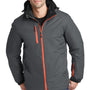 Port Authority Mens Vortex 3-in-1 Waterproof Full Zip Hooded Jacket - Magnet Grey/Orange