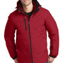 Port Authority Mens Vortex 3-in-1 Waterproof Full Zip Hooded Jacket - Rich Red/Black