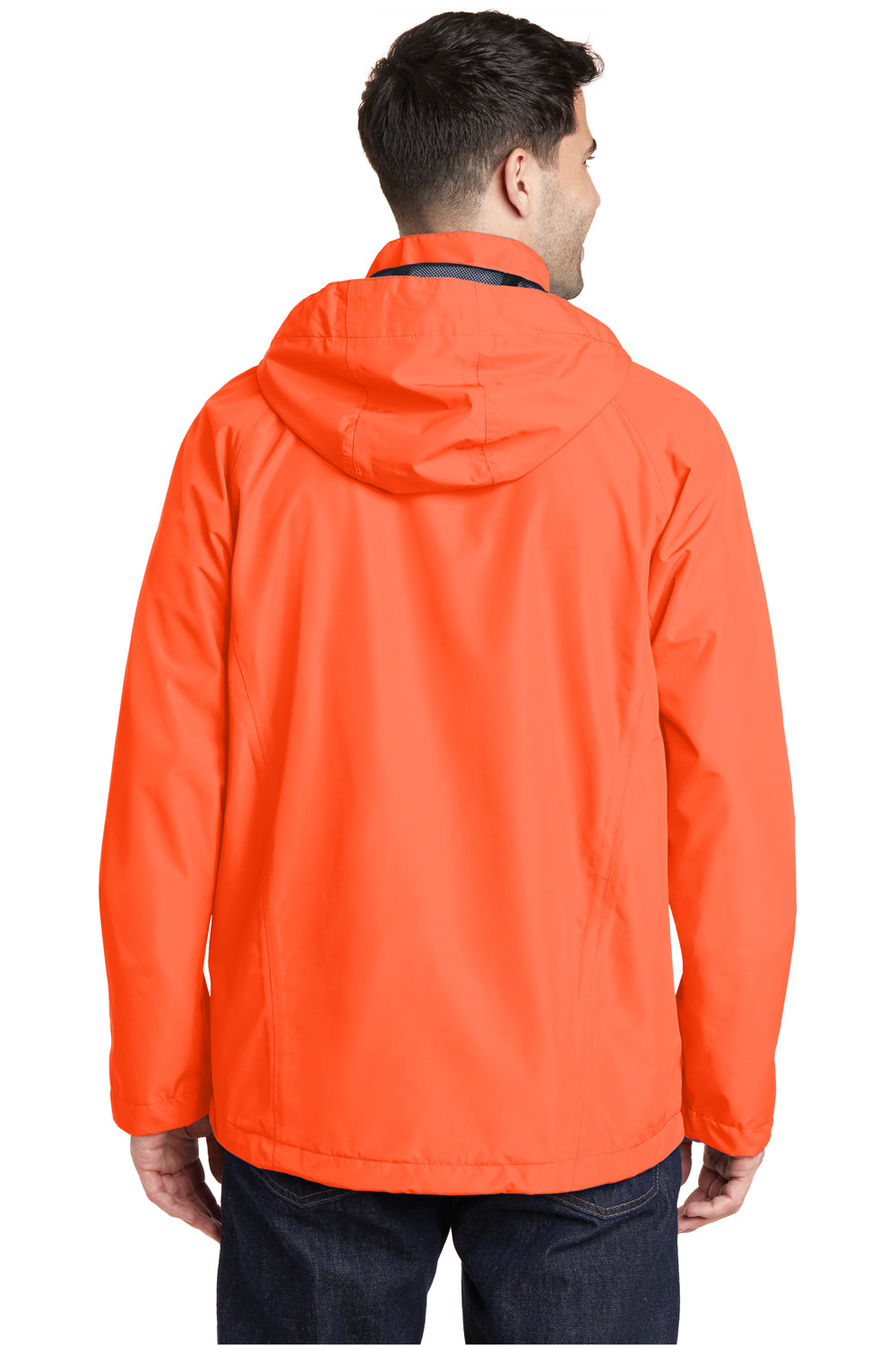 Port Authority J333 Mens Torrent Waterproof Full Zip Hooded Jacket Orange Back
