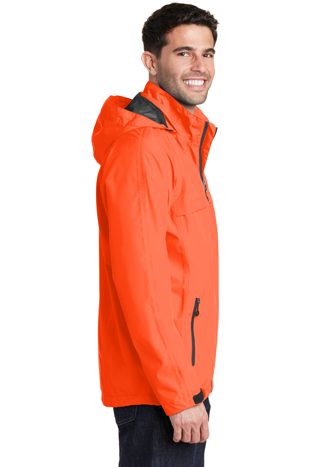 Port Authority J333 Mens Torrent Waterproof Full Zip Hooded Jacket Orange Side
