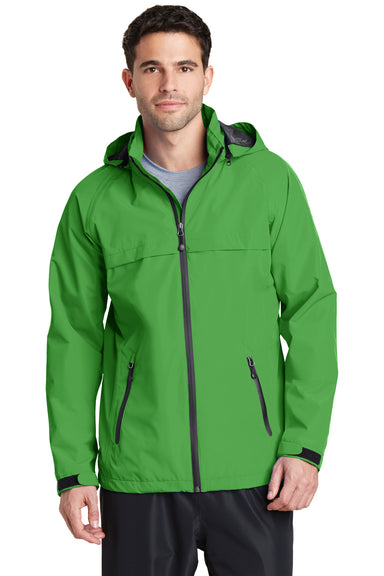 Port Authority J333 Mens Torrent Waterproof Full Zip Hooded Jacket Green Front