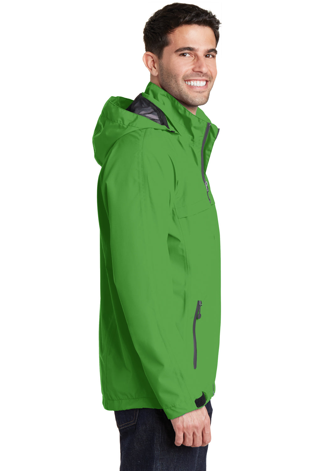 Port Authority J333 Mens Torrent Waterproof Full Zip Hooded Jacket Green Side