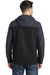 Port Authority J335 Mens Core Wind & Water Resistant Full Zip Hooded Jacket Black/Grey Back