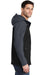 Port Authority J335 Mens Core Wind & Water Resistant Full Zip Hooded Jacket Black/Grey Side