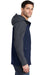 Port Authority J335 Mens Core Wind & Water Resistant Full Zip Hooded Jacket Navy Blue/Grey Side