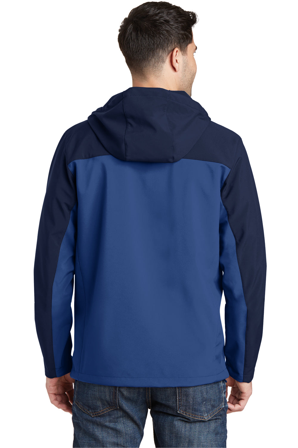 Port Authority J335 Mens Core Wind & Water Resistant Full Zip Hooded Jacket Royal Blue/Navy Blue Back