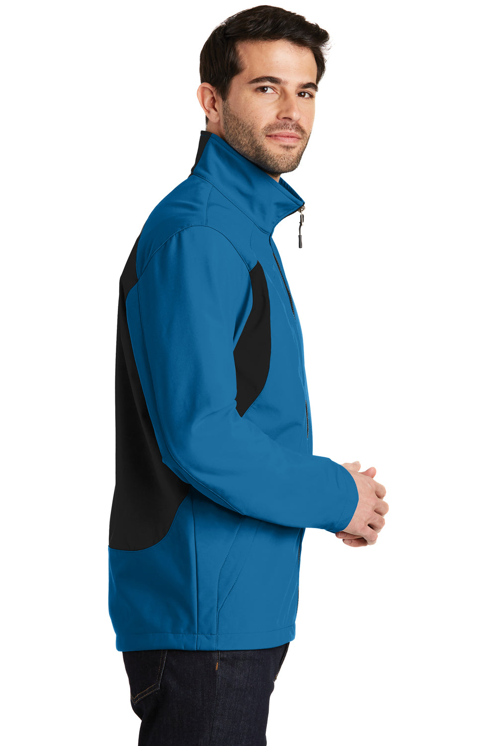 Port Authority J336 Mens Wind & Water Resistant Full Zip Jacket Imperial Blue/Black Side