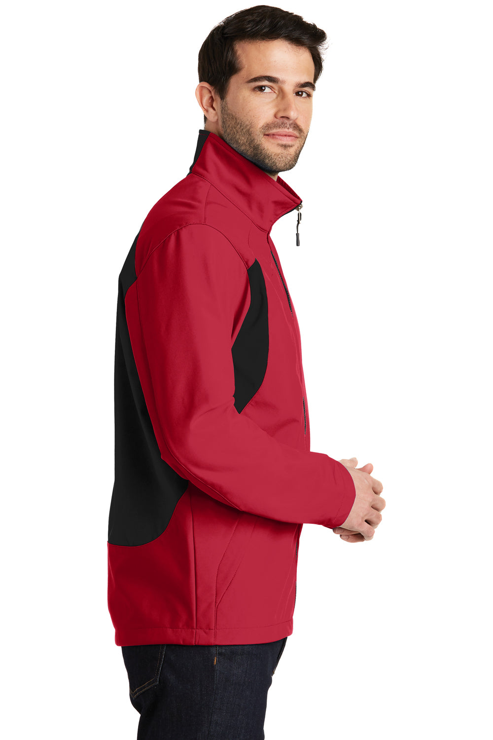 Port Authority J336 Mens Wind & Water Resistant Full Zip Jacket Red/Black Side