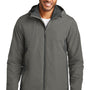 Port Authority Mens Merge 3-in-1 Wind & Water Full Zip Hooded Jacket - Rogue Grey/Steel Grey