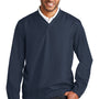 Port Authority Mens Zephyr Wind & Water Resistant V-Neck Wind Jacket - Dress Navy Blue - Closeout
