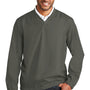 Port Authority Mens Zephyr Wind & Water Resistant V-Neck Wind Jacket - Steel Grey - Closeout