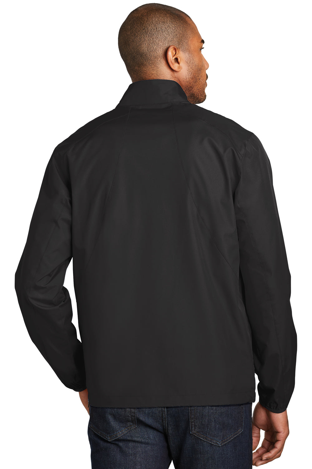 Port Authority J343 Mens Zephyr Wind & Water Resistant 1/4 Zip Jacket Black Back