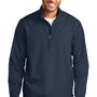 Port Authority Mens Zephyr Wind & Water Resistant 1/4 Zip Jacket - Dress Navy Blue