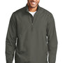 Port Authority Mens Zephyr Wind & Water Resistant 1/4 Zip Jacket - Steel Grey