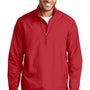 Port Authority Mens Zephyr Wind & Water Resistant 1/4 Zip Jacket - Rich Red - Closeout