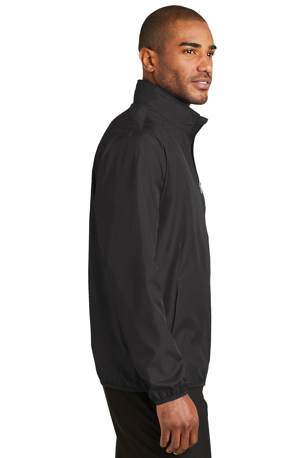 Port Authority J344 Mens Zephyr Wind & Water Resistant Full Zip Jacket Black Side