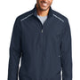 Port Authority Mens Zephyr Reflective Hit Wind & Water Resistant Full Zip Jacket - Dress Navy Blue - Closeout