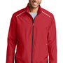 Port Authority Mens Zephyr Reflective Hit Wind & Water Resistant Full Zip Jacket - Rich Red/Deep Black - Closeout