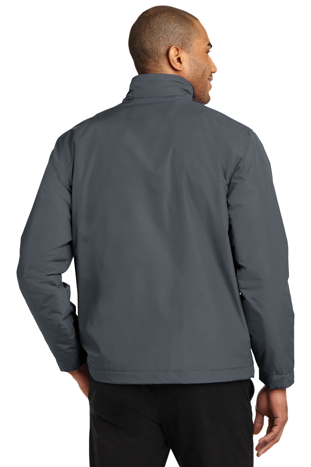 Port Authority J354 Mens Challenger II Wind & Water Resistant Full Zip Jacket Steel Grey Back