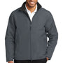 Port Authority Mens Challenger II Wind & Water Resistant Full Zip Jacket - Steel Grey/True Black