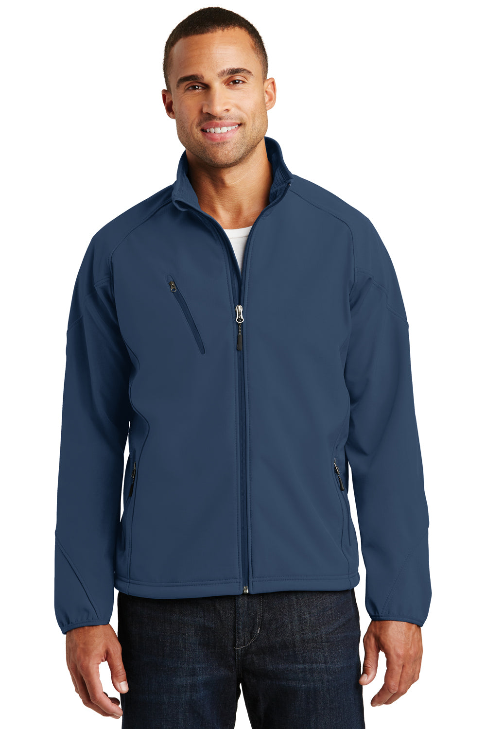 Port Authority J705 Mens Wind & Water Resistant Full Zip Jacket Insignia Blue Front