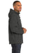 Port Authority J706 Mens Wind & Water Resistant Full Zip Hooded Jacket Charcoal Grey Side