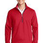 Port Authority Mens Active Wind & Water Resistant 1/4 Zip Jacket - Rich Red - Closeout