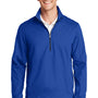 Port Authority Mens Active Wind & Water Resistant 1/4 Zip Jacket - True Royal Blue - Closeout