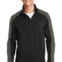 Port Authority Mens Active Wind & Water Resistant Full Zip Jacket - Deep Black/Steel Grey