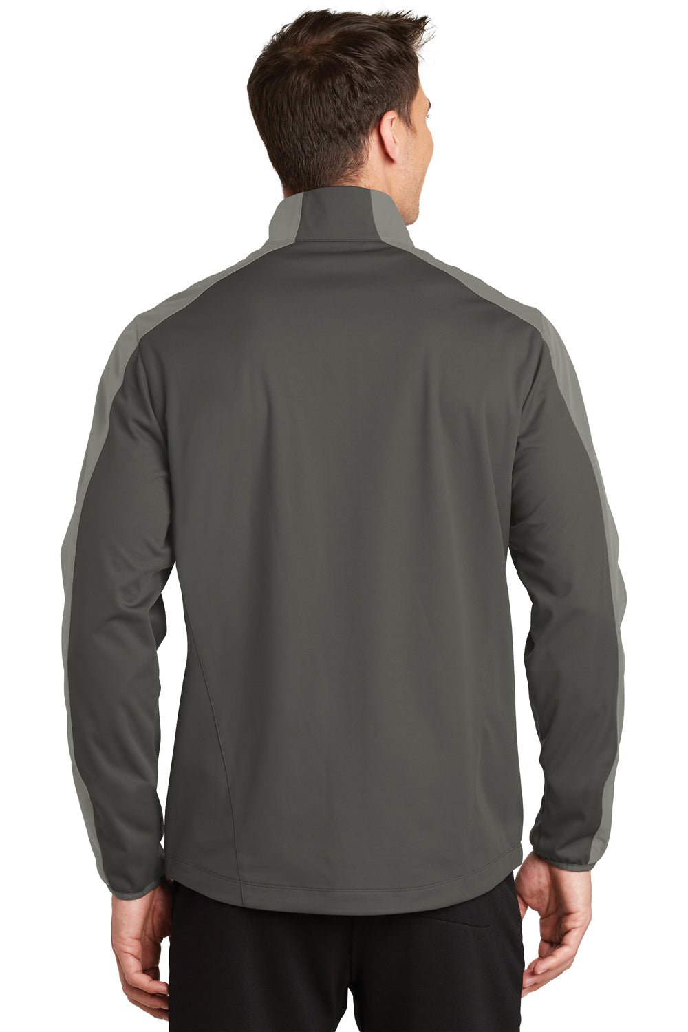 Port Authority J718 Mens Active Wind & Water Resistant Full Zip Jacket Grey Steel/Grey Back