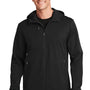 Port Authority Mens Active Wind & Water Resistant Full Zip Hooded Jacket - Deep Black