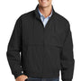 Port Authority Mens Classic Poplin Wind & Water Resistant Full Zip Jacket - Black
