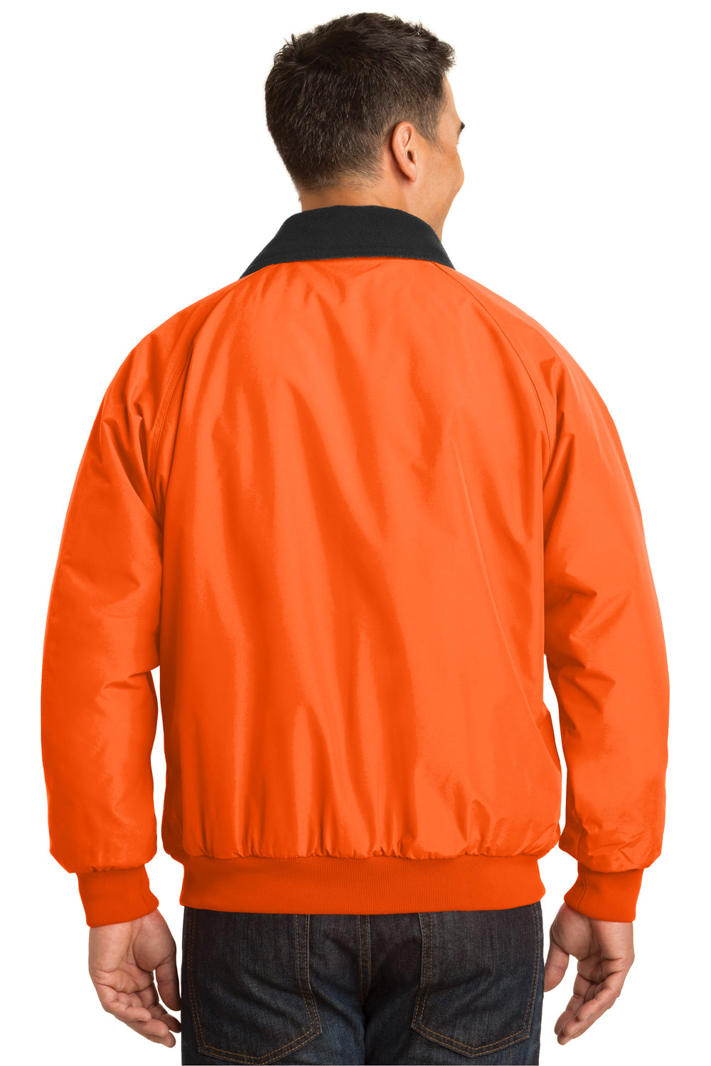 Port Authority J754S Mens Challenger Wind & Water Resistant Full Zip Jacket Safety Orange Back