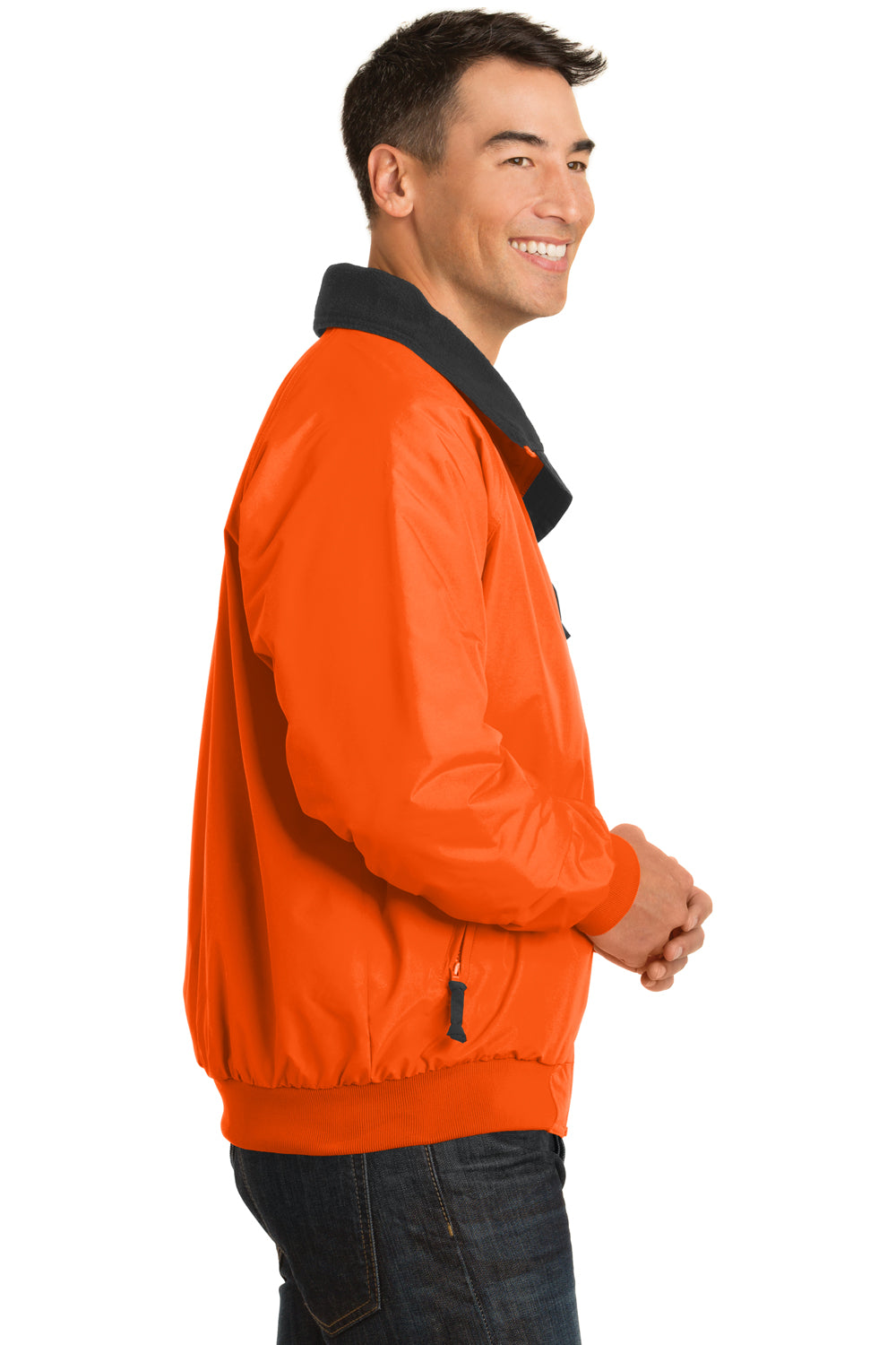 Port Authority J754S Mens Challenger Wind & Water Resistant Full Zip Jacket Safety Orange Side