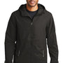 Port Authority Mens Northwest Slicker Waterproof Full Zip Hooded Jacket - Black