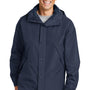 Port Authority Mens 3-in-1 Wind & Water Resistant Full Zip Hooded Jacket - Navy Blue