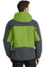 Port Authority J792 Mens Nootka Waterproof Full Zip Hooded Jacket Pistachio Green/Grey Back