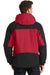 Port Authority J792 Mens Nootka Waterproof Full Zip Hooded Jacket Red/Black Back