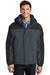 Port Authority J792 Mens Nootka Waterproof Full Zip Hooded Jacket Graphite Grey/Black Front